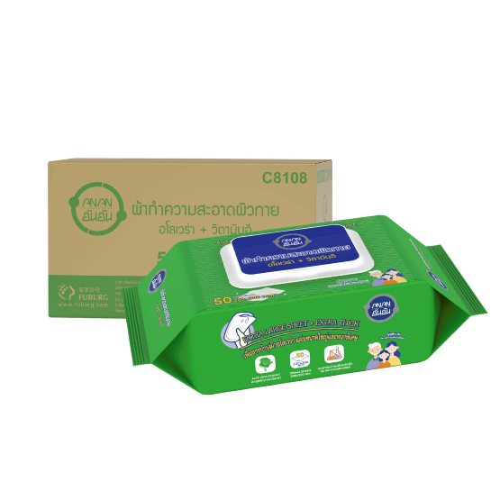 ทิชชู่เปียก ANAN ผ้าเช็ดทำความสะอาดผิวกาย 50 แผ่น ...