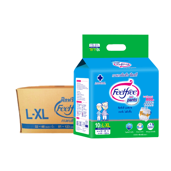ผ้าอ้อมผู้ใหญ่แบบกางเกง FEELFREE ไซซ์ L-XL10 6 แพ็ค/ลัง (60ชิ้น)_0