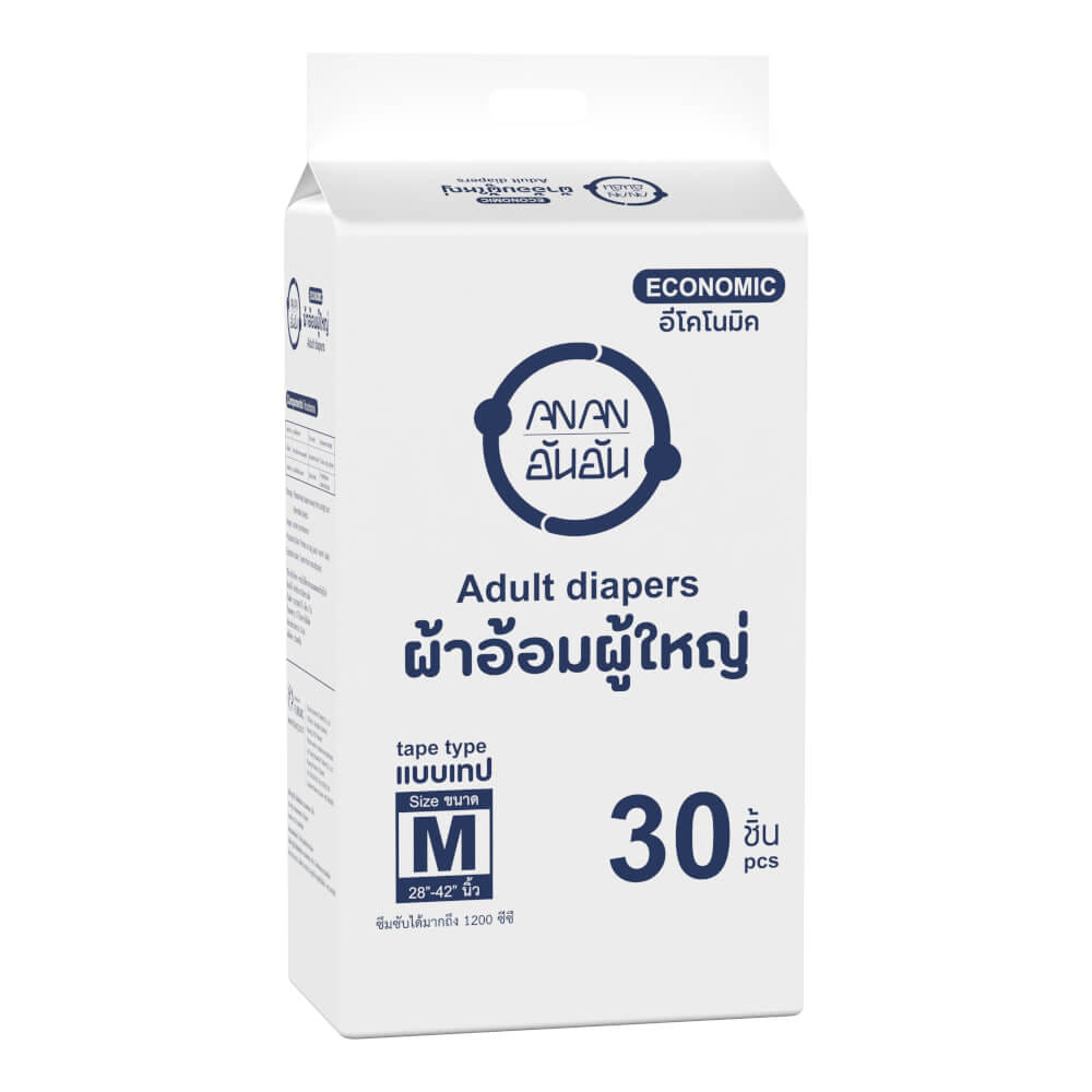 ผ้าอ้อมผู้ใหญ่แบบเทป ANAN ECONOMIC ไซซ์ M 30 ชิ้น_1