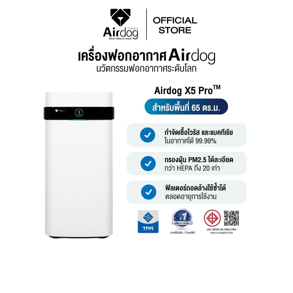 เครื่องฟอกอากาศAIRDOG X5Pro สีขาว ( 30-65 ตร,ม)_13