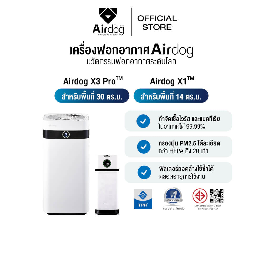 [PRE-ORDER] [แพ็คคู่คุ้มกว่า] เครื่องฟอกอากาศ AIRDOG X3PRO(D) กรองฝุ่น ฆ่าไวรัส กรองขนสัตว์ 15-30ตร.ม + X1 ไม่เกิน 14ตร.ม_8