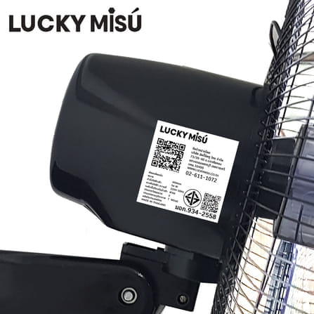 พัดลมติดผนัง 16 นิ้ว LUCKY MISU LM969 สีดำ_3