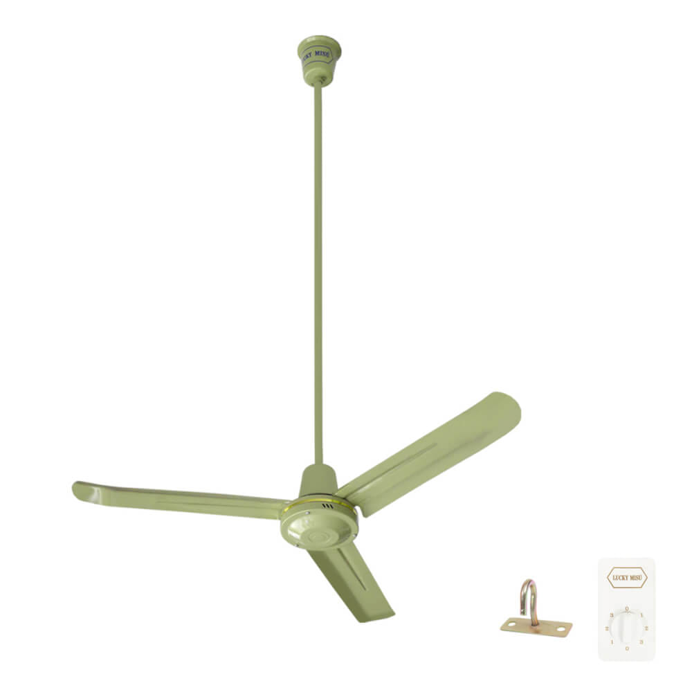 พัดลมติดเพดาน ขนาด 48 นิ้ว ลัคกี้มิตซู รุ่น LM48 สีเขียว (รุ่นลมแรง ก้านยาว 2 เมตร)_0
