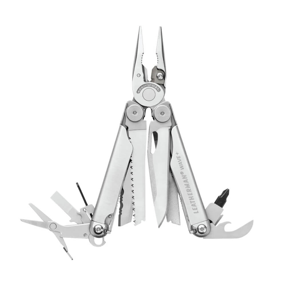 เครื่องมือ คีมพับ มีดพับ Leatherman รุ่น wave+ สีเงิน