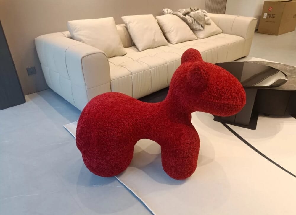 สตูล MY DOLLS HOUSE PONY FURRY 80 ซม. สีแดง_3