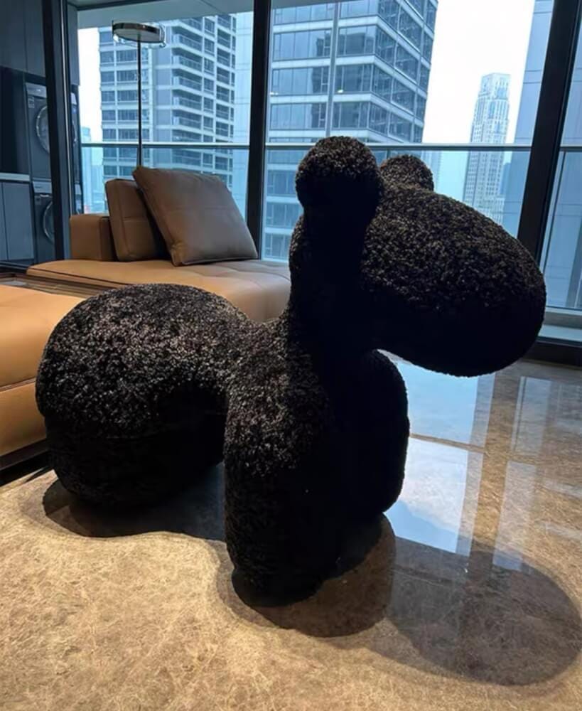 สตูล MY DOLLS HOUSE PONY FURRY 80 ซม. สีดำ_4