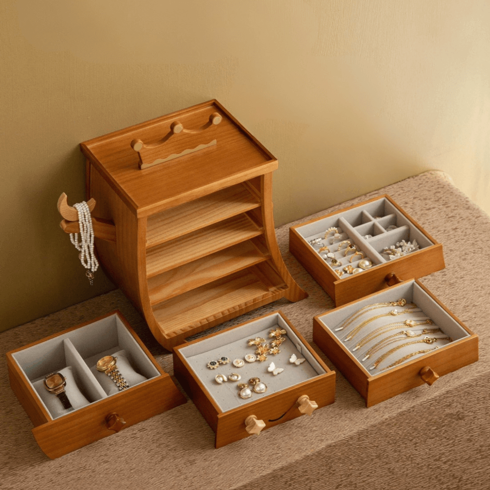 กล่องเก็บเครื่องประดับ MY DOLLS HOUSE NAMI 32 ซม. สีน้ำตาล_4