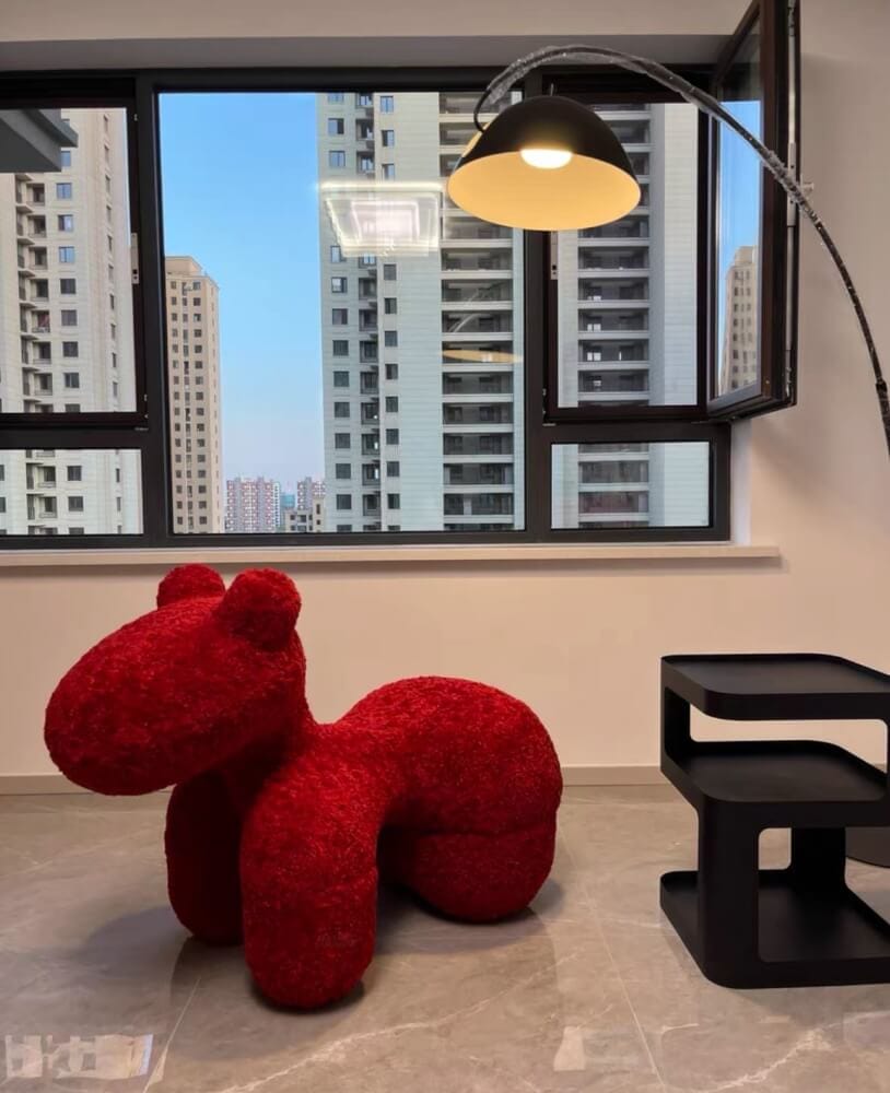 สตูล MY DOLLS HOUSE PONY FURRY 70 ซม. สีแดง_4