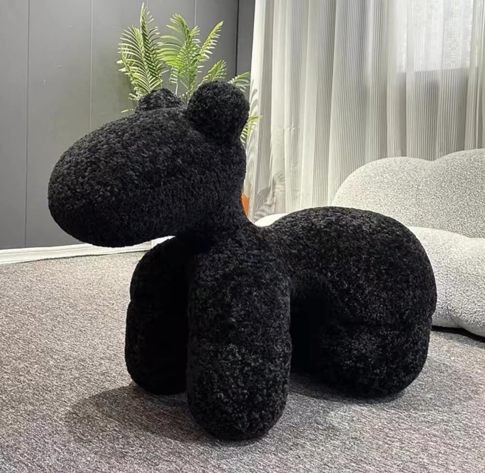 สตูล MY DOLLS HOUSE PONY FURRY 80 ซม. สีดำ_5
