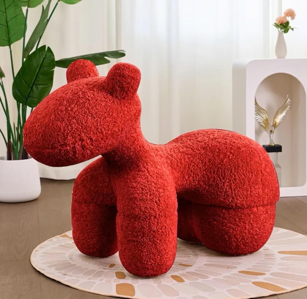 สตูล MY DOLLS HOUSE PONY FURRY 80 ซม. สีแดง_4