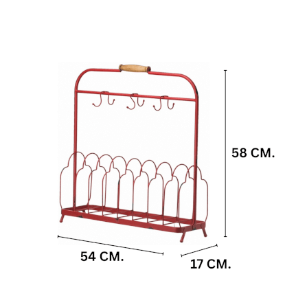 ที่วางจาน MY DOLLS HOUSE RED RETRO 58 ซม. สีแดง_1