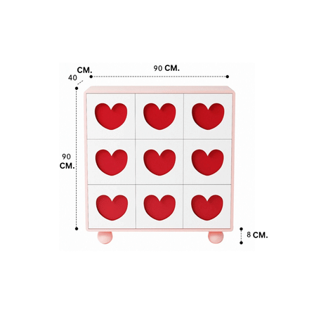 ตู้เก็บของ 9 ลิ้นชัก MY DOLLS HOUSE SWEETHEART 90 CM. สีชมพู-ขาว_1