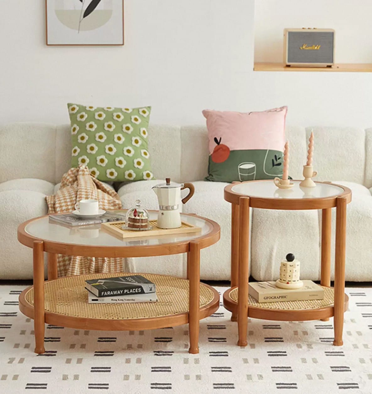 โต๊ะข้าง MY DOLLS HOUSE HOMU RATTAN 60 ซม. สีน้ำตาลวอลนัท_2