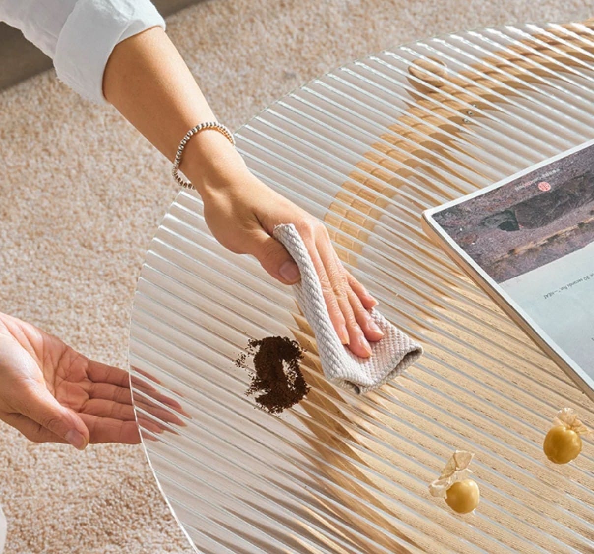 โต๊ะกาแฟ MY DOLLS HOUSE HOMU RATTAN 45 ซม. สีน้ำตาลวอลนัท_5