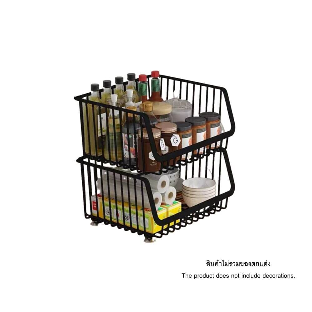 ชั้นวางของ 2 ชั้น มีล้อ PROMA-RACK001-02 ดำ_0