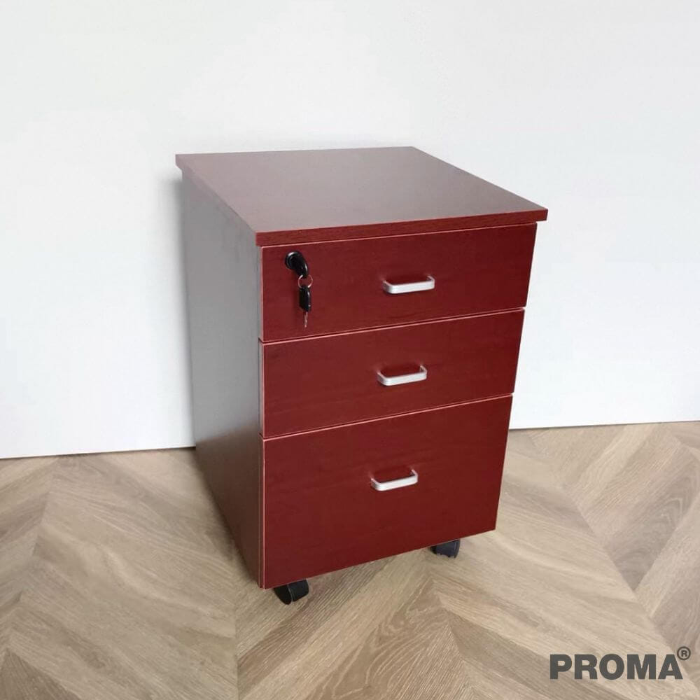 [PRE-ORDER] ตู้ลิ้นชัก 3 ชั้น PROMA-OF07-01 40CM สีลายไม้เรดโร้สวู้ด_1