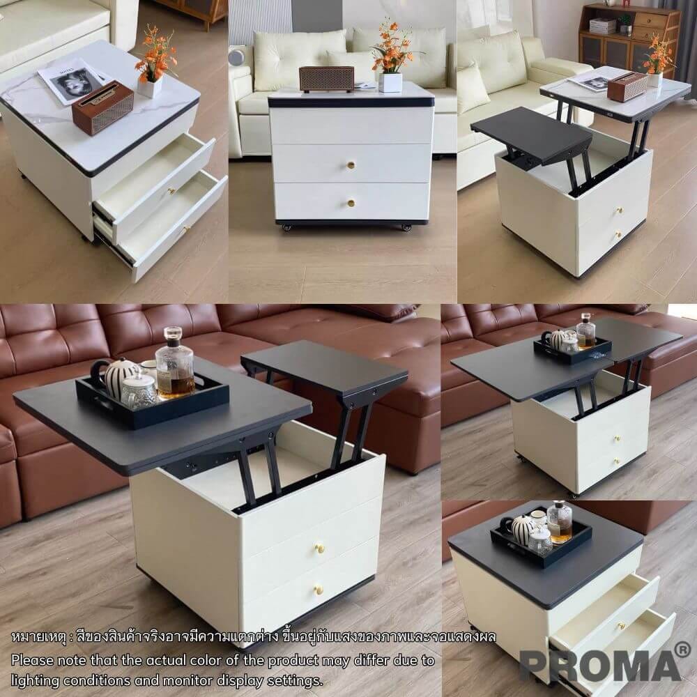 โต๊ะข้าง PROMA-ST-004WW ท๊อปโต๊ะหินสังเคราะห์ สีขาว_1