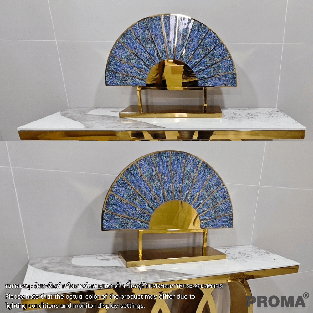 [PRE-ORDER] พัดประดับตกแต่งบ้าน PROMA HD-01 วัสดุโลหะและวัสดุเลียนแบบเปลือกหอย