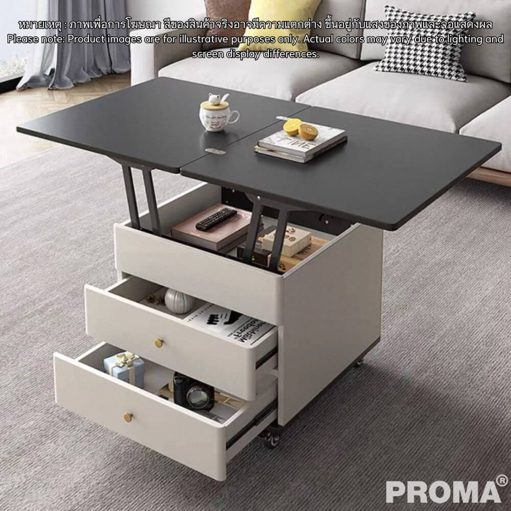 โต๊ะข้าง PROMA-ST-004WW ท๊อปโต๊ะหินสังเคราะห์ สีขาว_5