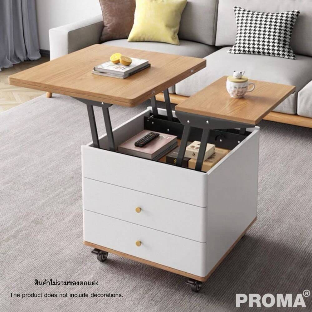 [PRE-ORDER] โต๊ะข้าง PROMA-ST-004WB สีขาว/น้ำตาล_10
