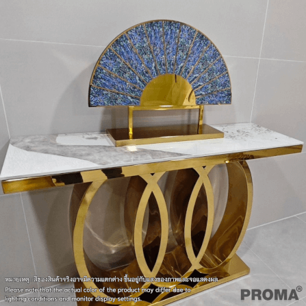 [PRE-ORDER] พัดประดับตกแต่งบ้าน PROMA HD-01 วัสดุโลหะและวัสดุเลียนแบบเปลือกหอย_4