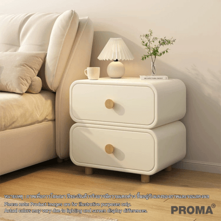 [PRE-ORDER] โต๊ะข้างเตียงสไตล์มินิมอล 2 ชั้น PROMA-TBD-01 วัสดุไม้สนอัดหลายชั้น ขนาด 40 ซม. ดำ/ขาว_7