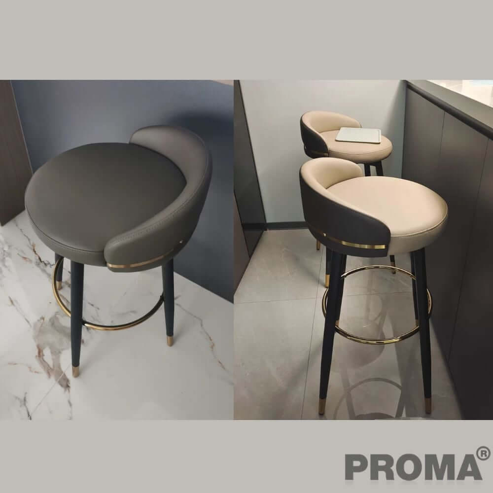 [Pre-order] เก้าอี้บาร์ทรงสูง สไตล์โมเดิร์น Proma-C-52 80 ซม. สีดำ/ขาว_8