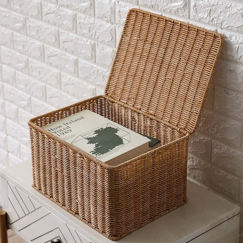 กล่อง หวายสังเคราะห์ COZYBROWN TP0024-01 น้ำตาลอ่อน 28x18x17 ซม._3