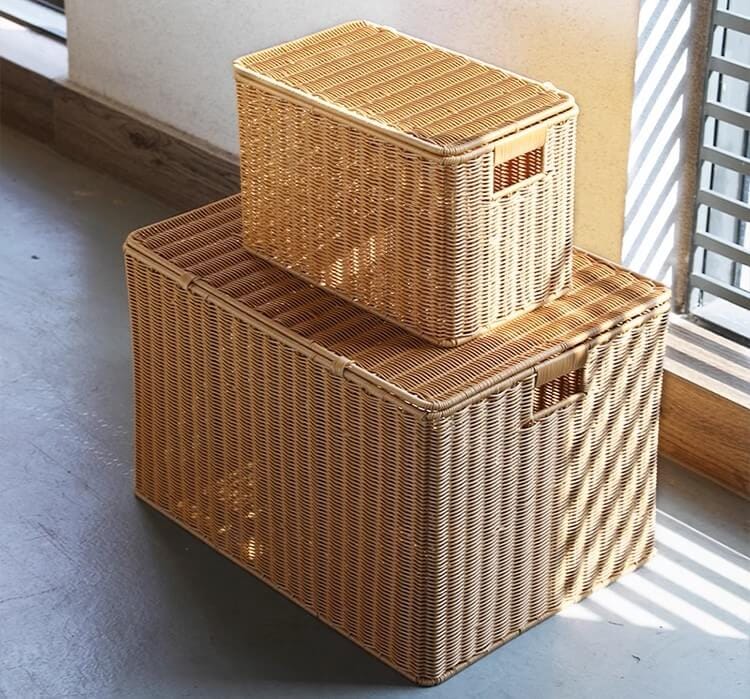 กล่อง หวายสังเคราะห์ TP0866-04 น้ำตาลเข้ม 44x30x29 ซม.