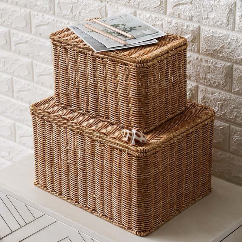 กล่อง หวายสังเคราะห์ COZYBROWN TP0024-01 น้ำตาลอ่อน 28x18x17 ซม._5