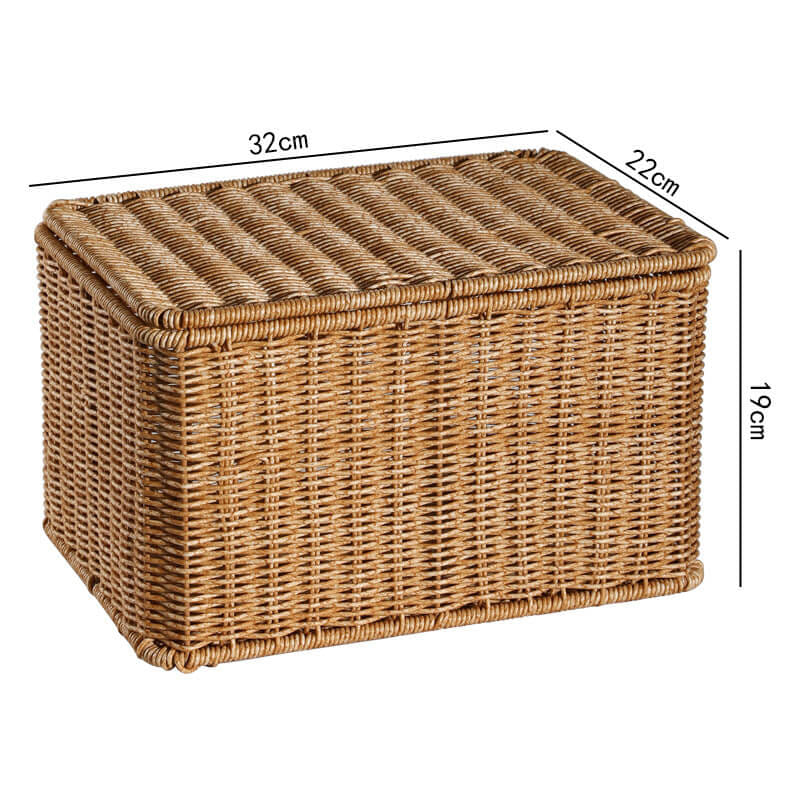 กล่อง หวายสังเคราะห์ COZYBROWN TP0024-03 น้ำตาลอ่อน 32x22x19 ซม.