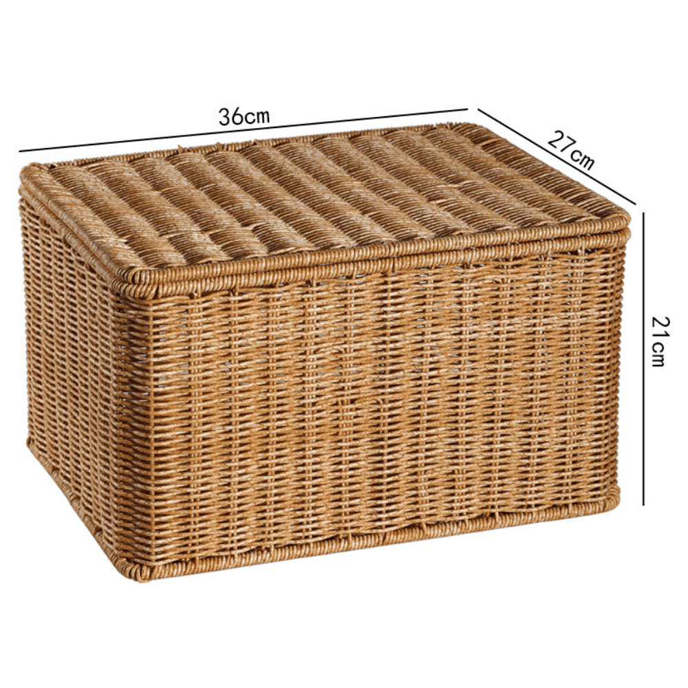 กล่อง หวายสังเคราะห์ COZYBROWN TP0024-05 น้ำตาลอ่อน 36x27x21 ซม.