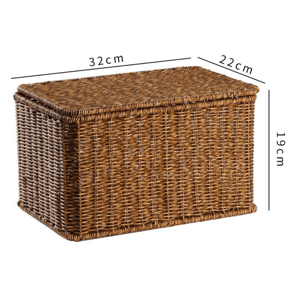 กล่อง หวายสังเคราะห์ COZYBROWN TP0024-04 น้ำตาลเข้ม 32x22x19 ซม.