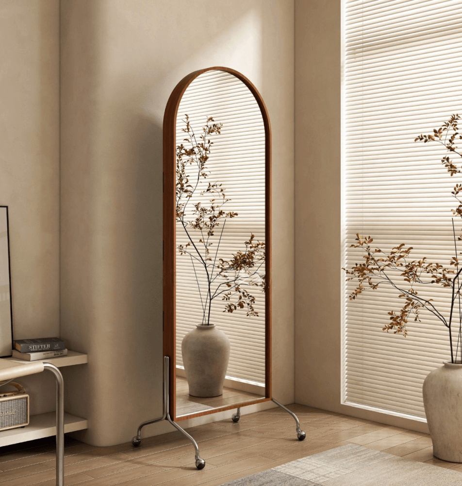ตู้กระจกล้อเลื่อนพร้อมที่เก็บนิตยสาร COZYBROWN TP0902 สีไม้
