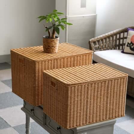 กล่อง หวายสังเคราะห์ TP0866-05 น้ำตาลอ่อน 50x35x31 ซม._3