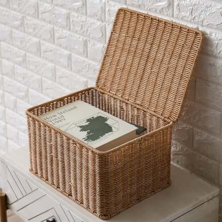 กล่อง หวายสังเคราะห์ COZYBROWN TP0024-04 น้ำตาลเข้ม 32x22x19 ซม._3