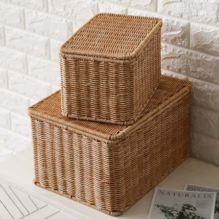 กล่อง หวายสังเคราะห์ COZYBROWN TP0024-04 น้ำตาลเข้ม 32x22x19 ซม._4