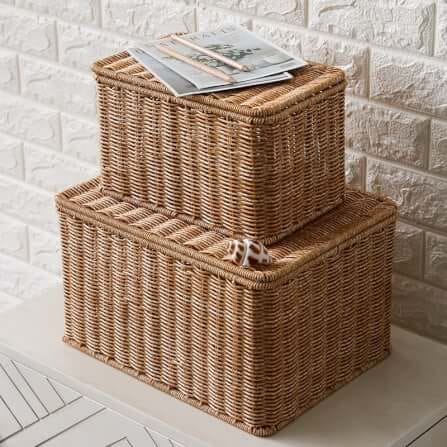 กล่อง หวายสังเคราะห์ COZYBROWN TP0024-04 น้ำตาลเข้ม 32x22x19 ซม._5