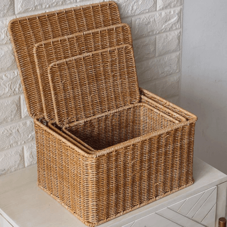 กล่อง หวายสังเคราะห์ COZYBROWN TP0024-04 น้ำตาลเข้ม 32x22x19 ซม._6