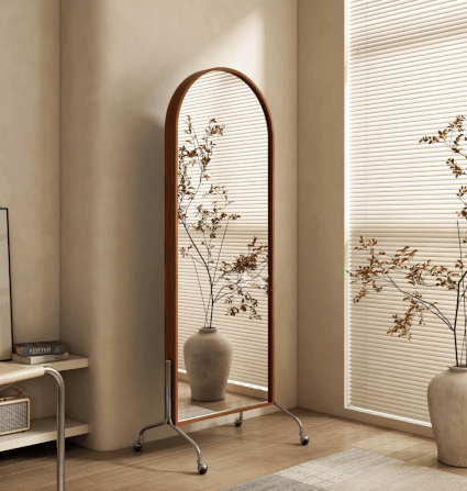ตู้กระจกล้อเลื่อนพร้อมที่เก็บนิตยสาร COZYBROWN TP0902 สีไม้_7