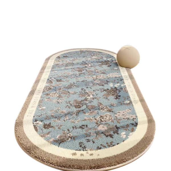 พรม MJHOMEDESIGNS BEDSIDE CARPET 77 ขนาด 80*160 ซม. ครีม-น้ำตาล-ฟ้า NO.3