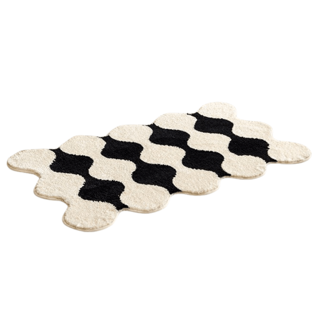 พรม MJHOMEDESIGNS DOORMAT CARPET 07 ขนาด 70*100 CM ดำ-ขาว