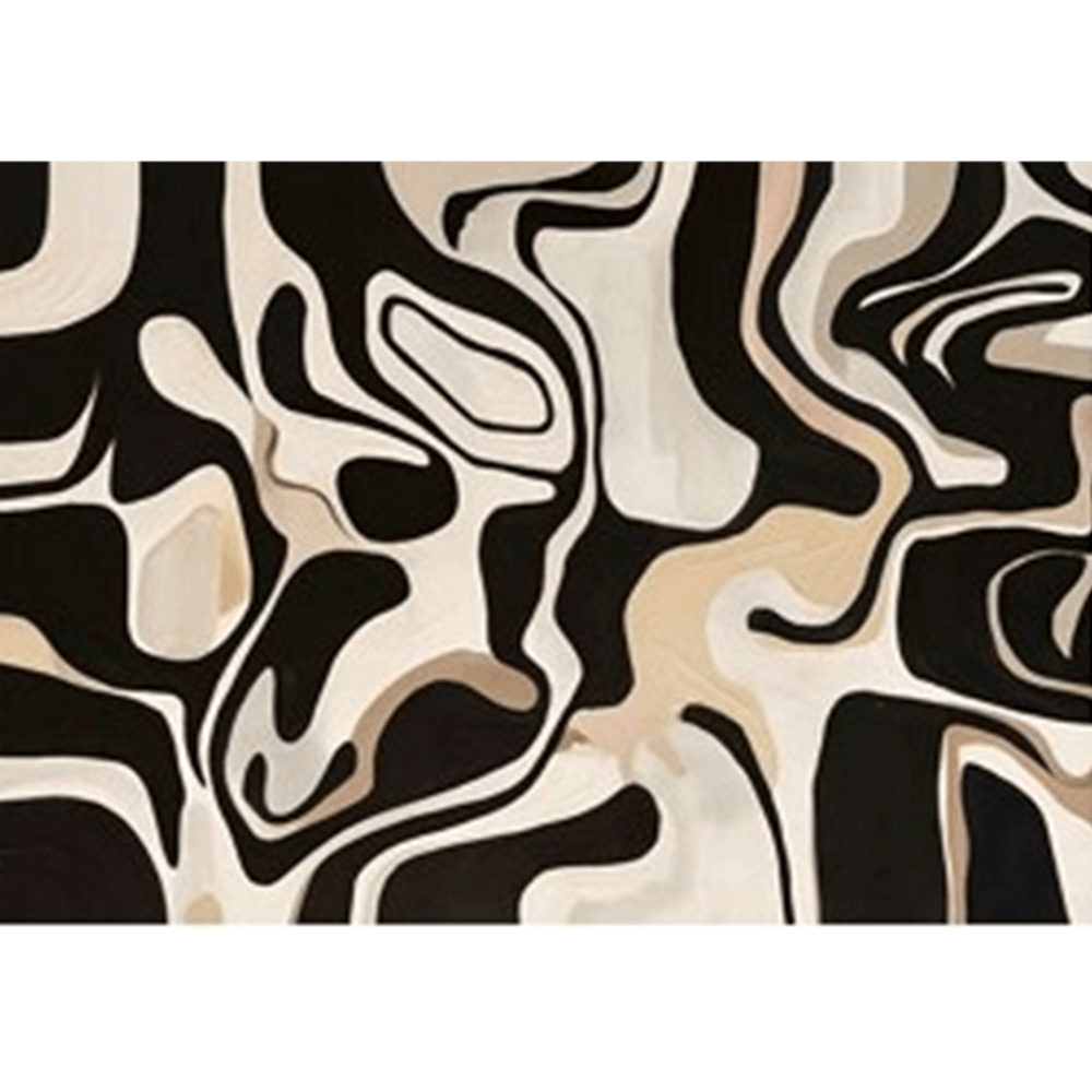 พรม MJHOMEDESIGNS RETRO FLOW SERIES ขนาด 120 X 180 ซม. ดำ-ครีม