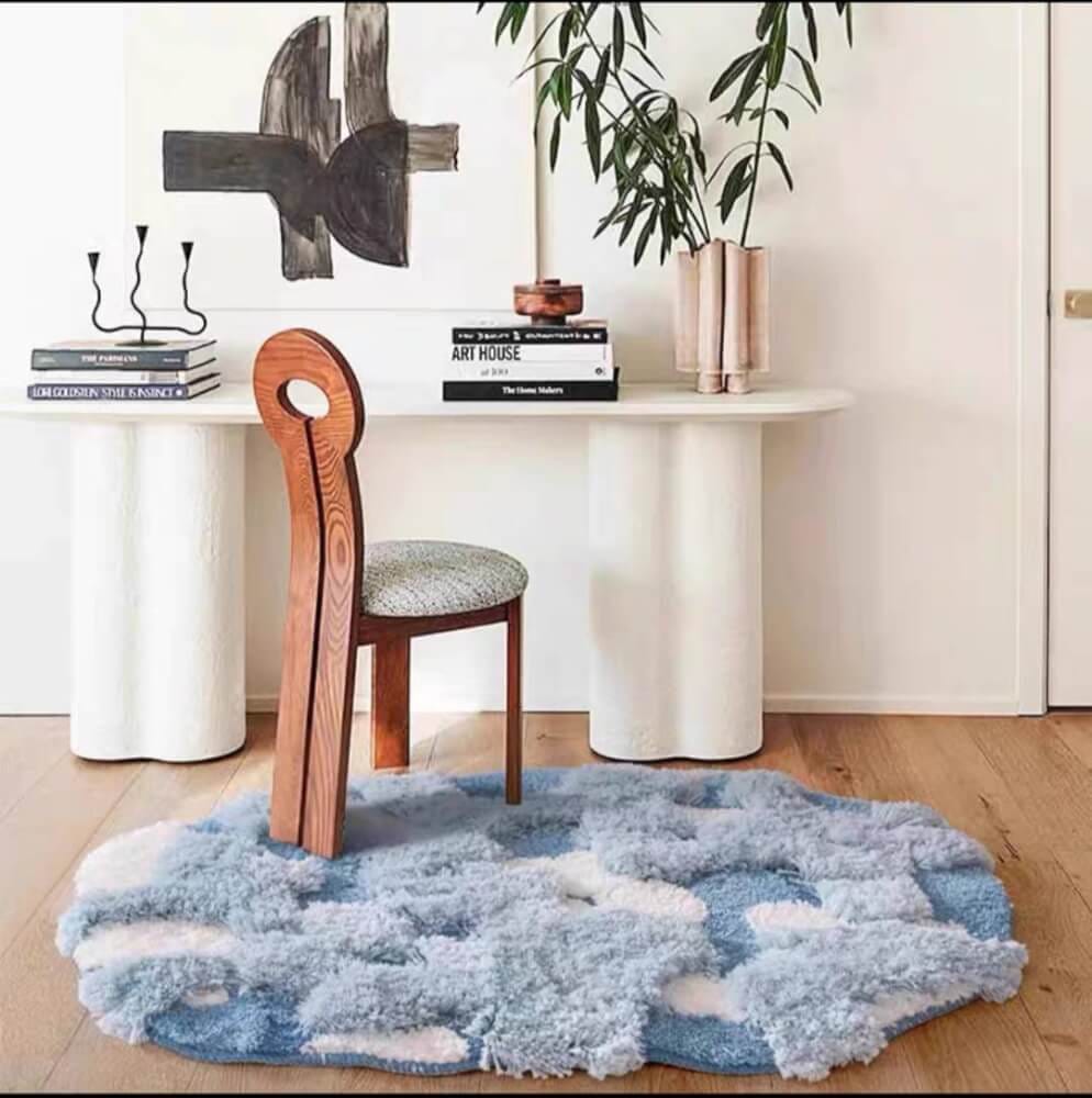 พรม MJHOMEDESIGNS BEDSIDE CARPET 78 ขนาด 80*120 ซม. ฟ้า