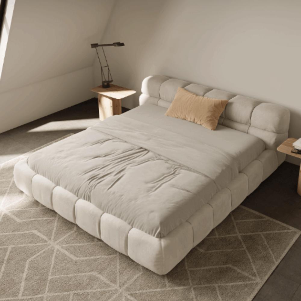 เตียง 6 ฟุต MJHOMEDESIGNS รุ่น DC978 ขนาด 183X198X80 ซม. สีเบจ