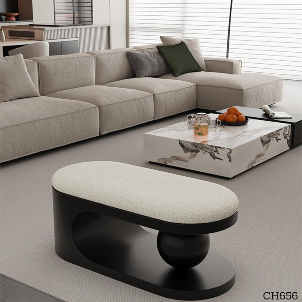 ม้านั่ง MJHOMEDESIGNS CH656 สีดำ L100XW35XH45 CM