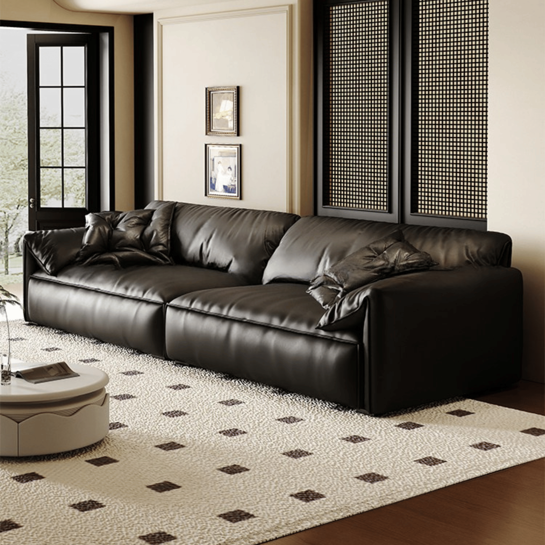 โซฟา MJHOMEDESIGNS SF308 สีดำ L250XW105XH80 CM_1