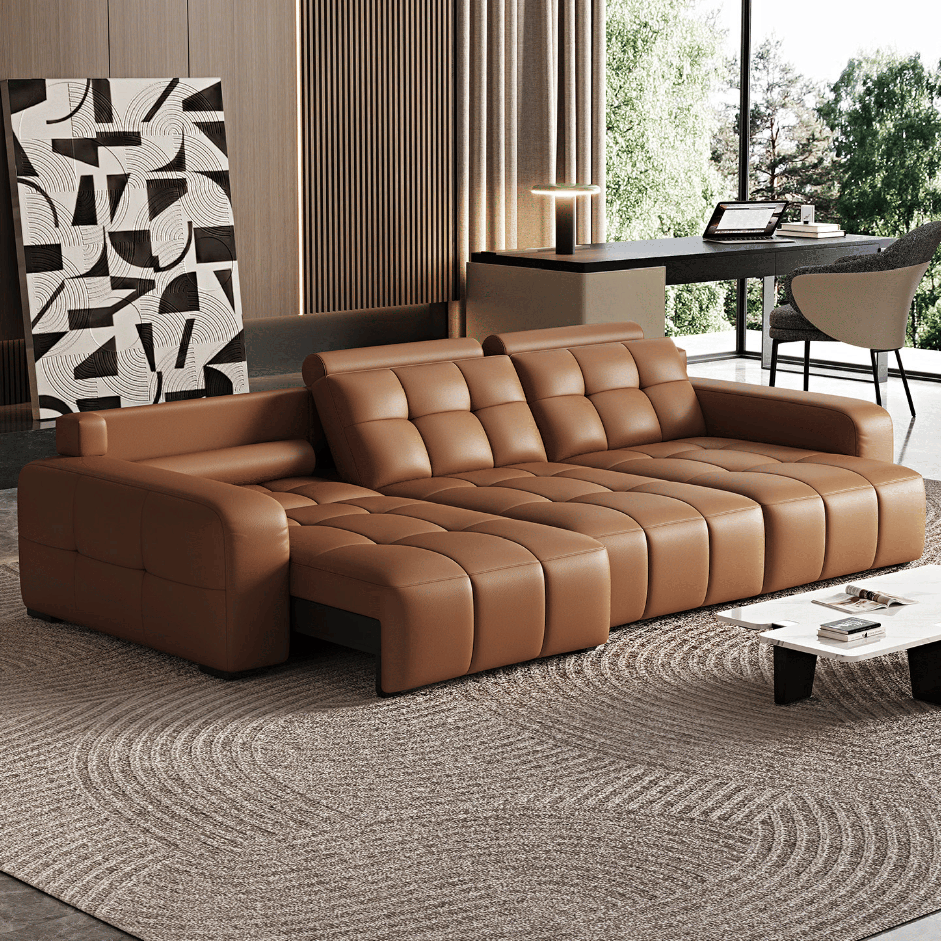 โซฟาปรับนอนไฟฟ้า MJHOMEDESIGNS SF321 สีน้ำตาล L271XW110XH83 CM_1