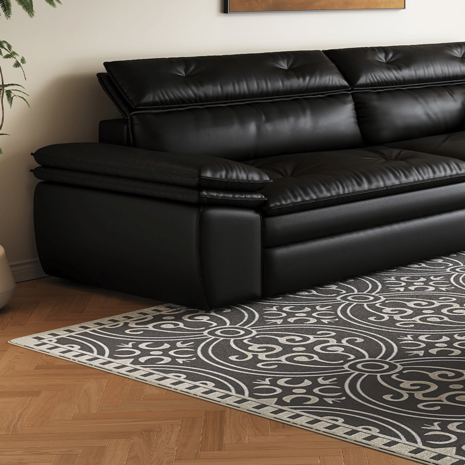 โซฟา MJHOMEDESIGNS SF320 สีดำ L180XW100XH80 CM_1