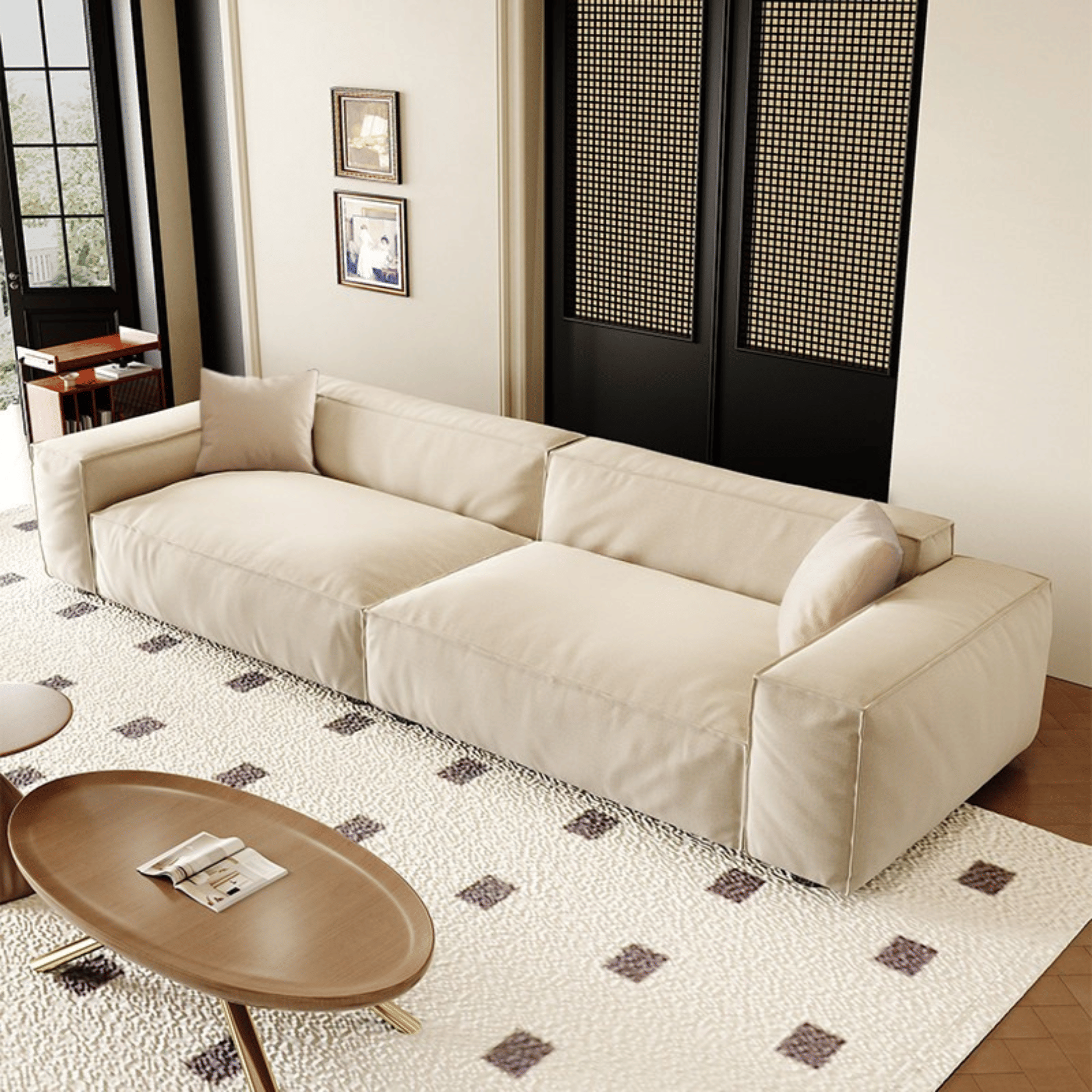 โซฟา MJHOMEDESIGNS SF330 สีเบจ L240XW95XH70 CM